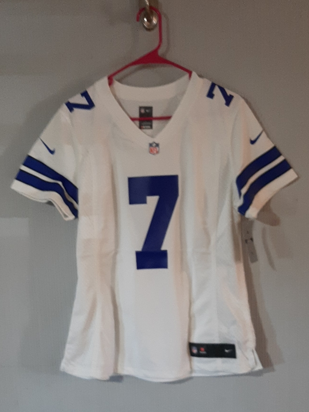 Nike White and Blue Women's Cowboys Football Jersey #7 Diggs